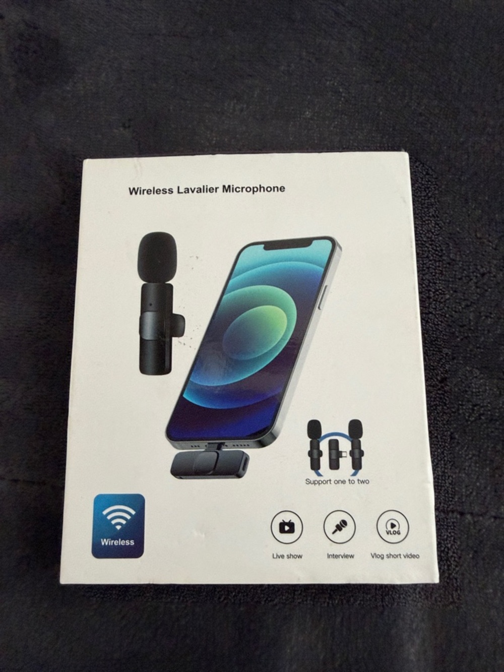 NWT Wireless Lavalier Microphone for Smartphones - Black never used.